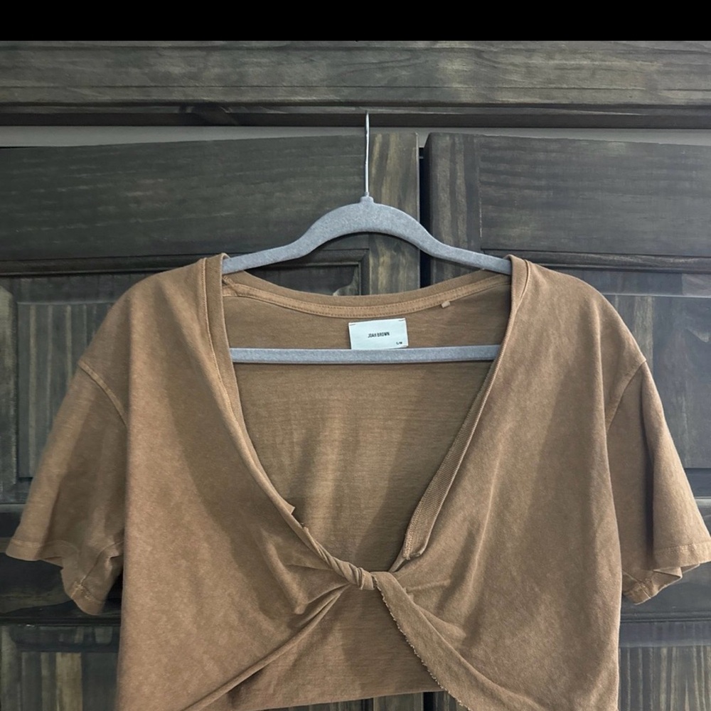 Joah Brown Brown Crop Top
